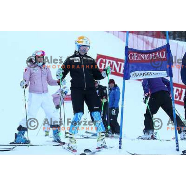 Course inspection at 48. Zlata Lisica- Golden Fox Trophy FIS SKI World Cup Giant Slalom at Kranjska Gora, Slovenia on January 21, 2012 