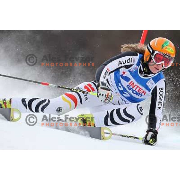 Lena Duerr (GER) skiing during first run of 48. Zlata Lisica- Golden Fox Trophy FIS SKI World Cup Giant Slalom at Kranjska Gora, Slovenia on January 21, 2012 