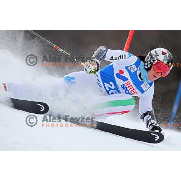 Giulia Gianesini (ITA) skiing during first run of 48. Zlata Lisica- Golden Fox Trophy FIS SKI World Cup Giant Slalom at Kranjska Gora, Slovenia on January 21, 2012 
