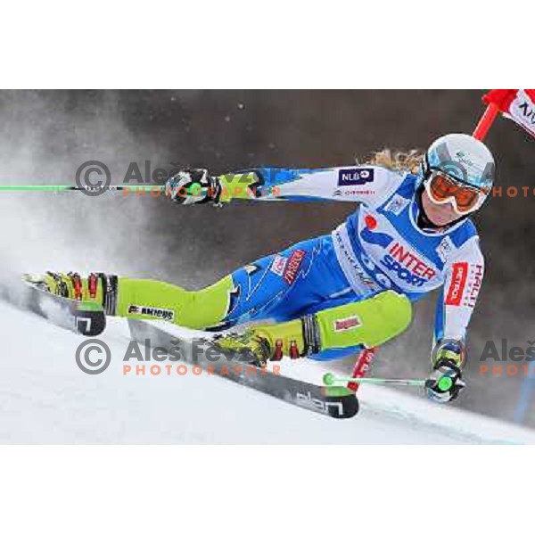 Ana Drev (SLO) skiing during first run of 48. Zlata Lisica- Golden Fox Trophy FIS SKI World Cup Giant Slalom at Kranjska Gora, Slovenia on January 21, 2012 