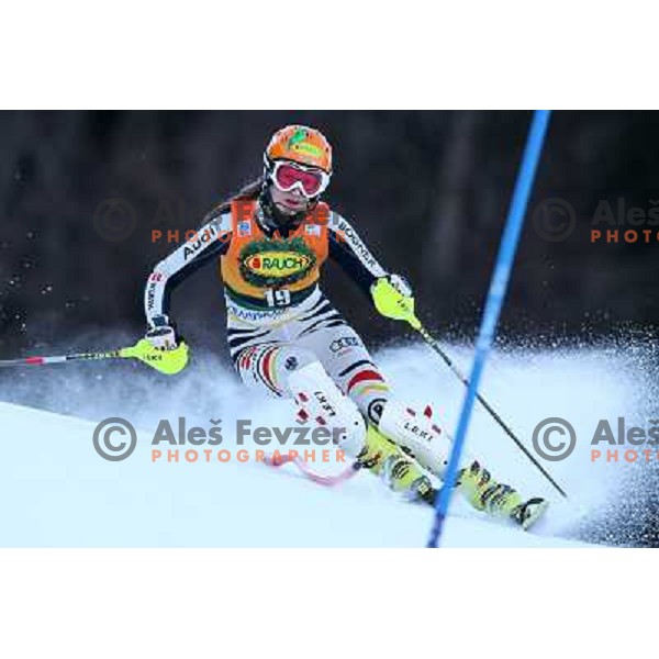 skiing in the first run of 48.Zlata Lisica- Golden Fox Trophy FIS SKI World Cup slalom in Kranjska gora, Slovenia on January 22,2012 