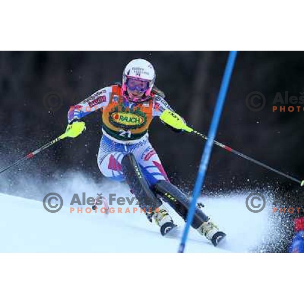 skiing in the first run of 48.Zlata Lisica- Golden Fox Trophy FIS SKI World Cup slalom in Kranjska gora, Slovenia on January 22,2012 