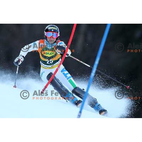 skiing in the first run of 48.Zlata Lisica- Golden Fox Trophy FIS SKI World Cup slalom in Kranjska gora, Slovenia on January 22,2012 