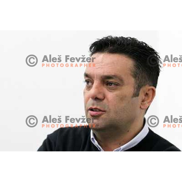 Goran Dujic, general manager of RK Krim Mercator during press conference before start of second phase of Womens Champions league in Stozice Sports Hall, Ljubljana, Slovenia on January 31,2012 