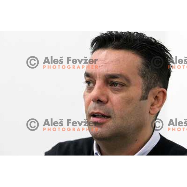 Goran Dujic, general manager of RK Krim Mercator during press conference before start of second phase of Womens Champions league in Stozice Sports Hall, Ljubljana, Slovenia on January 31,2012 