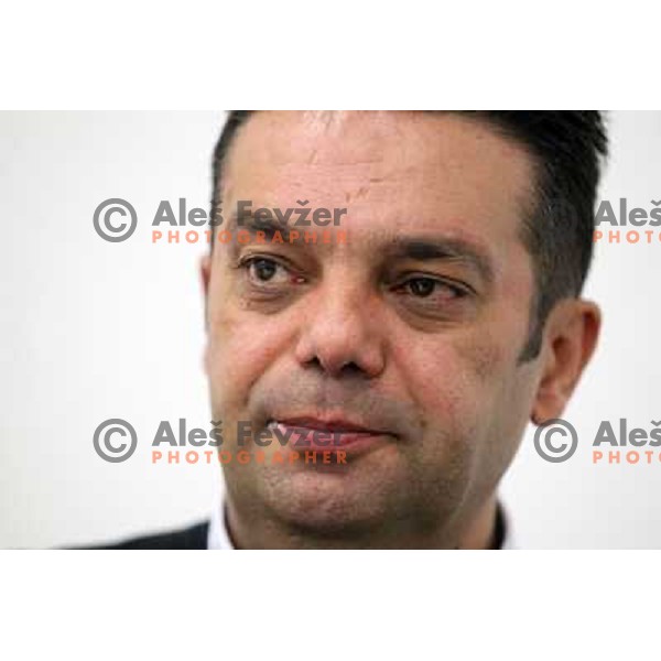 Goran Dujic, general manager of RK Krim Mercator during press conference before start of second phase of Womens Champions league in Stozice Sports Hall, Ljubljana, Slovenia on January 31,2012 
