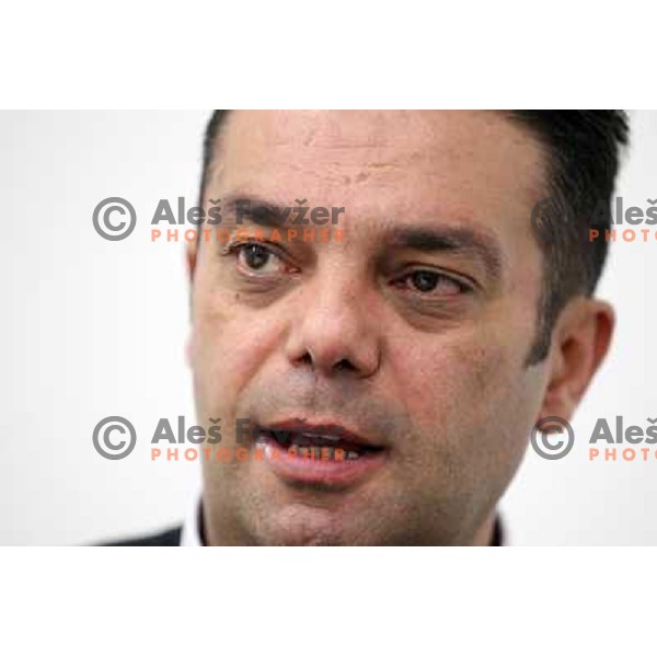 Goran Dujic, general manager of RK Krim Mercator during press conference before start of second phase of Womens Champions league in Stozice Sports Hall, Ljubljana, Slovenia on January 31,2012 