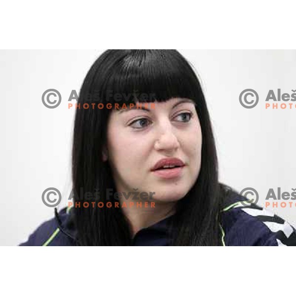 Maja Son of RK Krim Mercator during press conference before start of second phase of Womens Champions league in Stozice Sports Hall, Ljubljana, Slovenia on January 31,2012 