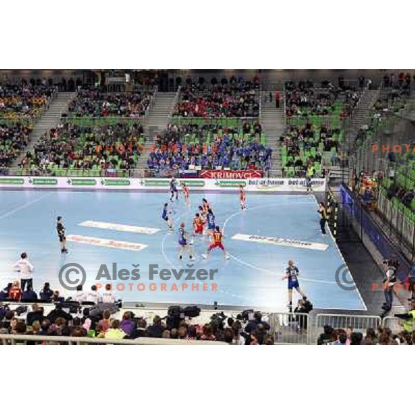 handball match RK Krim Mercator (Slovenia) and C.S.Oltchim Valcea (Romunia) in second phase of EHF Women\'s Champions league, played in Stozice Sports Hall, Ljubljana, Slovenia on February 4, 2012 