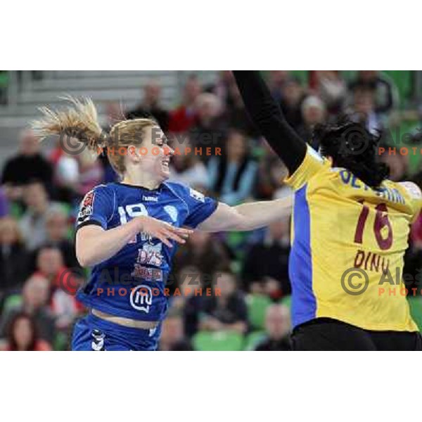 Kristina Bille of RK Krim Mercator in action during handball match RK Krim Mercator (Slovenia) and C.S.Oltchim Valcea (Romunia) in second phase of EHF Women\'s Champions league, played in Stozice Sports Hall, Ljubljana, Slovenia on February 4, 2012 