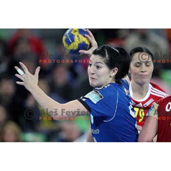 Maja Son of RK Krim Mercator in action during handball match RK Krim Mercator (Slovenia) and C.S.Oltchim Valcea (Romunia) in second phase of EHF Women\'s Champions league, played in Stozice Sports Hall, Ljubljana, Slovenia on February 4, 2012 