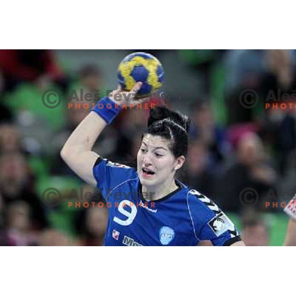 Maja Son of RK Krim Mercator in action during handball match RK Krim Mercator (Slovenia) and C.S.Oltchim Valcea (Romunia) in second phase of EHF Women\'s Champions league, played in Stozice Sports Hall, Ljubljana, Slovenia on February 4, 2012 