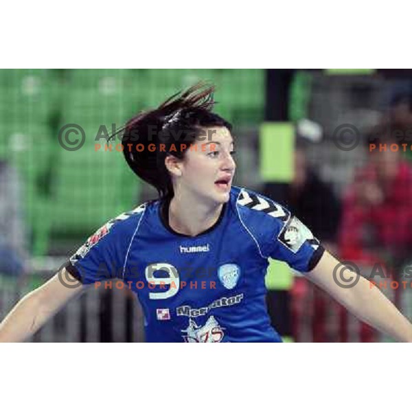 Maja Son of RK Krim Mercator in action during handball match RK Krim Mercator (Slovenia) and C.S.Oltchim Valcea (Romunia) in second phase of EHF Women\'s Champions league, played in Stozice Sports Hall, Ljubljana, Slovenia on February 4, 2012 