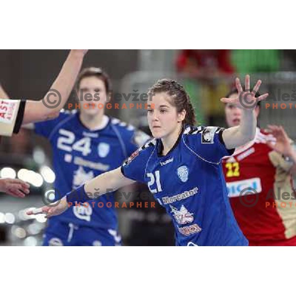 Alja Jankovic of RK Krim Mercator in action during handball match RK Krim Mercator (Slovenia) and C.S.Oltchim Valcea (Romunia) in second phase of EHF Women\'s Champions league, played in Stozice Sports Hall, Ljubljana, Slovenia on February 4, 2012 