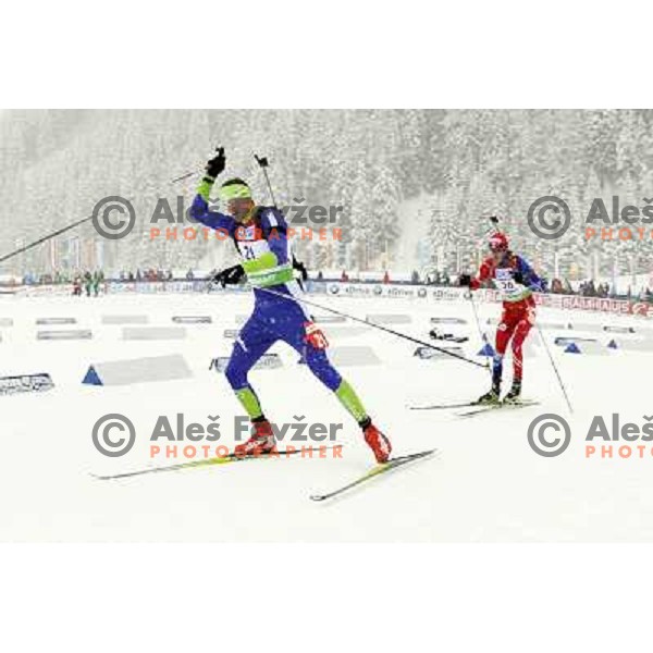 Jakov Fak of Slovenia during biathlon World Cup race in Antholz-Anterselva in Italy on January 21,2012 