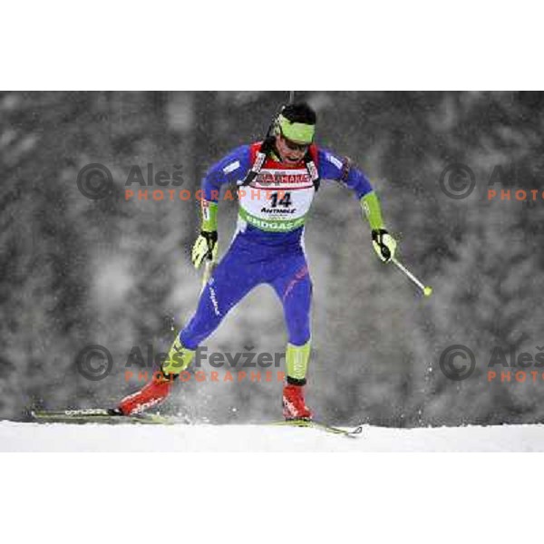 Vasja Rupnik of Slovenia during biathlon World Cup race in Antholz-Anterselva in Italy on January 20,2012 