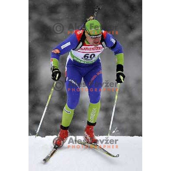 Janez Maric of Slovenia during biathlon World Cup race in Antholz-Anterselva in Italy on January 20,2012 