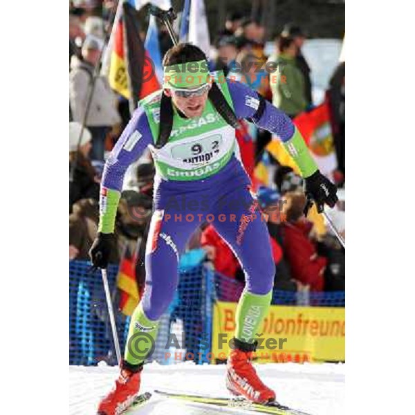 Jakov Fak of Slovenia during biathlon World Cup race in Antholz-Anterselva in Italy on January 22,2012 