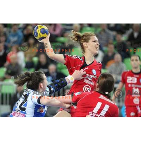 Gorica Acimovic of RK Krim Mercator in action during handball match RK Krim Mercator -Buducnost Podgorica in EHF Women\'s Champions league, played in Stozice, Ljubljana, Slovenia on February 24,2012 
