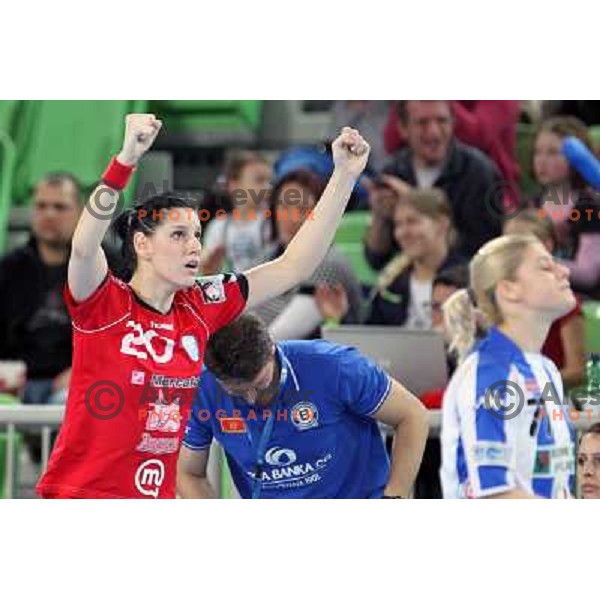 Alja Koren of Krim Mercator during handball match RK Krim Mercator -Buducnost Podgorica in EHF Women\'s Champions league, played in Stozice, Ljubljana, Slovenia on February 24,2012 
