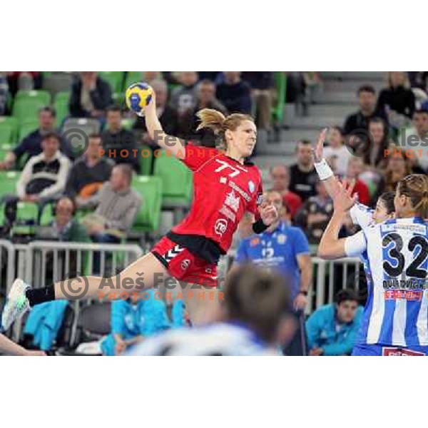 Gorica Acimovic of RK Krim Mercator in action during handball match RK Krim Mercator -Buducnost Podgorica in EHF Women\'s Champions league, played in Stozice, Ljubljana, Slovenia on February 24,2012 