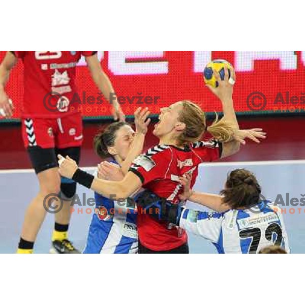 Gorica Acimovic of RK Krim Mercator in action during handball match RK Krim Mercator -Buducnost Podgorica in EHF Women\'s Champions league, played in Stozice, Ljubljana, Slovenia on February 24,2012 