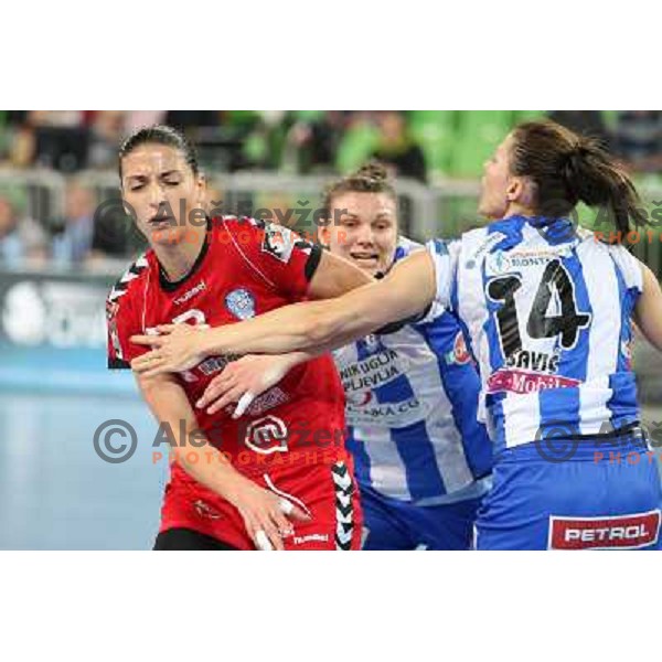 Andrea Penezic of RK Krim Mercator in action during handball match RK Krim Mercator -Buducnost Podgorica in EHF Women\'s Champions league, played in Stozice, Ljubljana, Slovenia on February 24,2012 