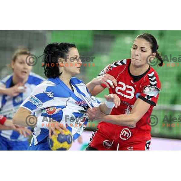 Andrea Penezic of RK Krim Mercator in action during handball match RK Krim Mercator -Buducnost Podgorica in EHF Women\'s Champions league, played in Stozice, Ljubljana, Slovenia on February 24,2012 