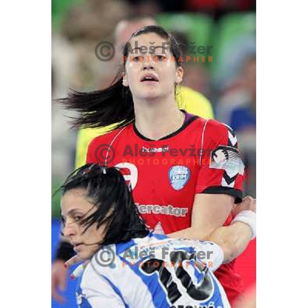 Maja Son of RK Krim Mercator in action during handball match RK Krim Mercator -Buducnost Podgorica in EHF Women\'s Champions league, played in Stozice, Ljubljana, Slovenia on February 24,2012 