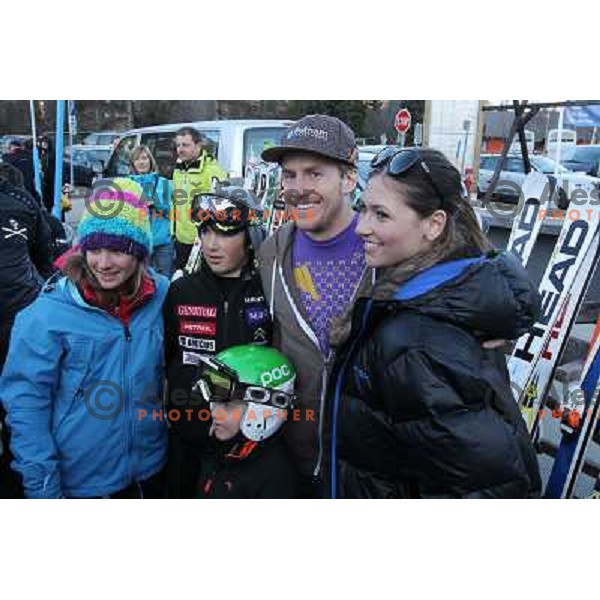 Ted Ligety of USA, winner of AUDI FIS Alpine Ski World Cup Giant Slalom during autograph session with his fans after the race in Kranjska gora, Slovenia on March 10, 2012 