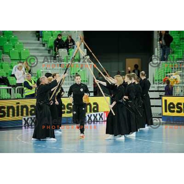 Jelena Grubisic in action during handball match RK Krim Mercator - Metz Handball in EHF Women\'s Champions league, played in Stozice, Ljubljana, Slovenia on March 10,2012 