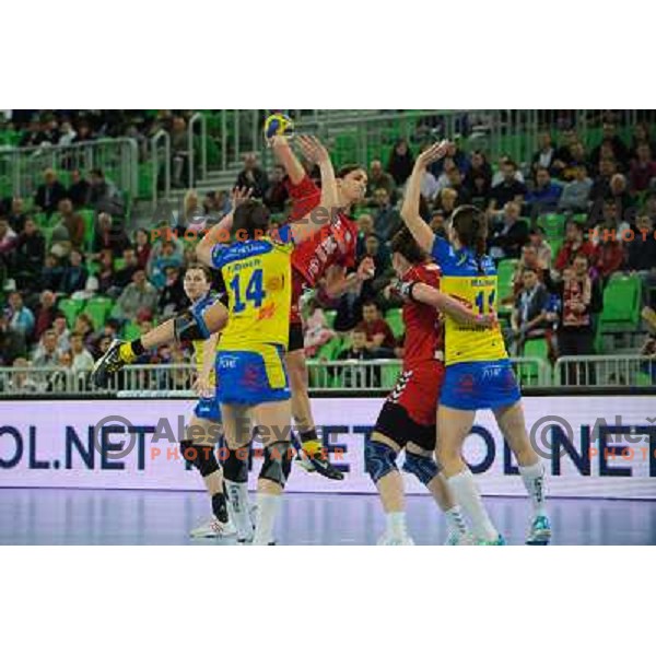 Andrea Penezic in action during handball match RK Krim Mercator - Metz Handball in EHF Women\'s Champions league, played in Stozice, Ljubljana, Slovenia on March 10,2012 