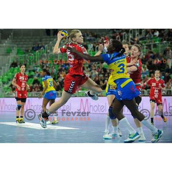 Barbara Lazovic in action during handball match RK Krim Mercator - Metz Handball in EHF Women\'s Champions league, played in Stozice, Ljubljana, Slovenia on March 10,2012 