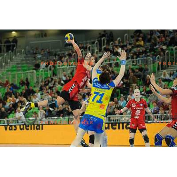 Andrea Penezic in action during handball match RK Krim Mercator - Metz Handball in EHF Women\'s Champions league, played in Stozice, Ljubljana, Slovenia on March 10,2012 