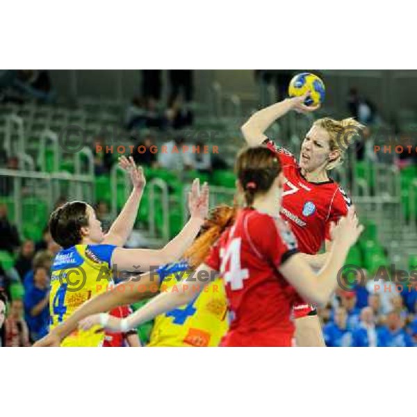 Gorica Acimovic in action during handball match RK Krim Mercator - Metz Handball in EHF Women\'s Champions league, played in Stozice, Ljubljana, Slovenia on March 10,2012 