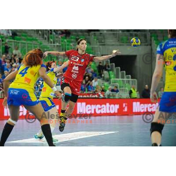 Andrea Penezic in action during handball match RK Krim Mercator - Metz Handball in EHF Women\'s Champions league, played in Stozice, Ljubljana, Slovenia on March 10,2012 