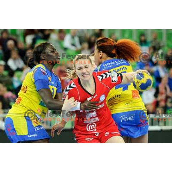 Kristina Bille Hansen in action during handball match RK Krim Mercator - Metz Handball in EHF Women\'s Champions league, played in Stozice, Ljubljana, Slovenia on March 10,2012 