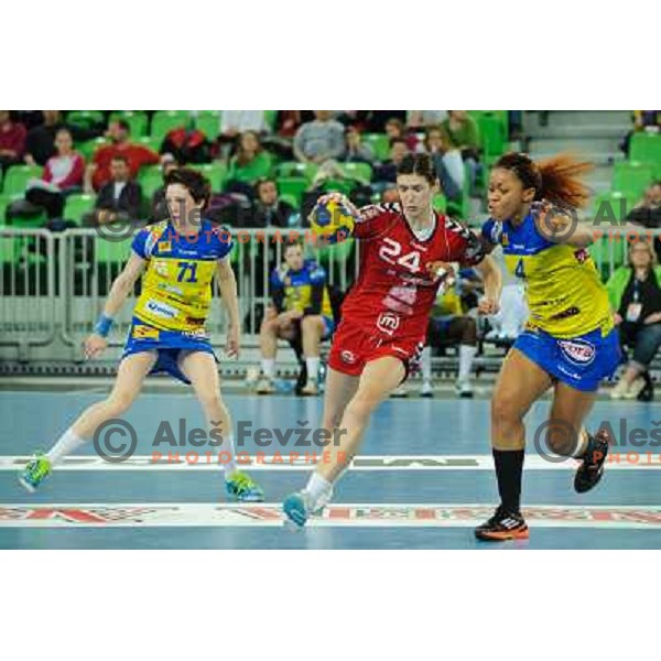 Krisitna Franjic in action during handball match RK Krim Mercator - Metz Handball in EHF Women\'s Champions league, played in Stozice, Ljubljana, Slovenia on March 10,2012 