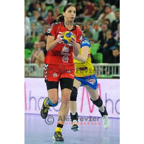 Andrea Penezic in action during handball match RK Krim Mercator - Metz Handball in EHF Women\'s Champions league, played in Stozice, Ljubljana, Slovenia on March 10,2012 