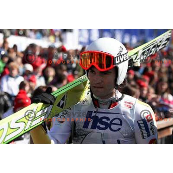 Robert Hrgota of Slovenia during qualifications at 1st day of FIS Ski Jumping World Cup Finals Planica, March 15, 2012 in Planica, Slovenia. 