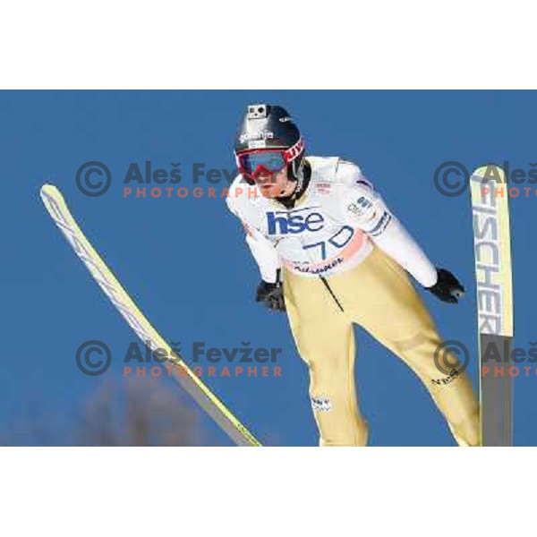 Robert Kranjec of Slovenia during qualifications at 1st day of FIS Ski Jumping World Cup Finals Planica, March 15, 2012 in Planica, Slovenia. 