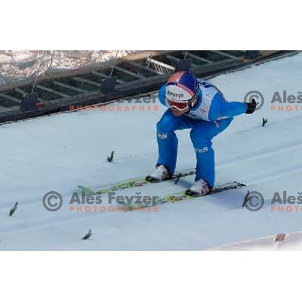 Robert Hrgota of Slovenia during qualifications at 1st day of FIS Ski Jumping World Cup Finals Planica, March 15, 2012 in Planica, Slovenia. 