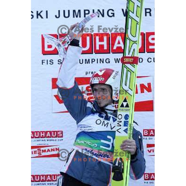 Robert Kranjec of Slovenia the winner of FIS Ski Jumping World Cup Planica, March 16th, 2012 in Planica, Slovenia. 