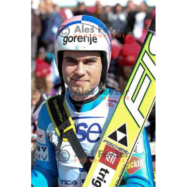 Jernej Damjan of Slovenia during qualifications at 1st day of FIS Ski Jumping World Cup Finals Planica, March 15, 2012 in Planica, Slovenia. 
