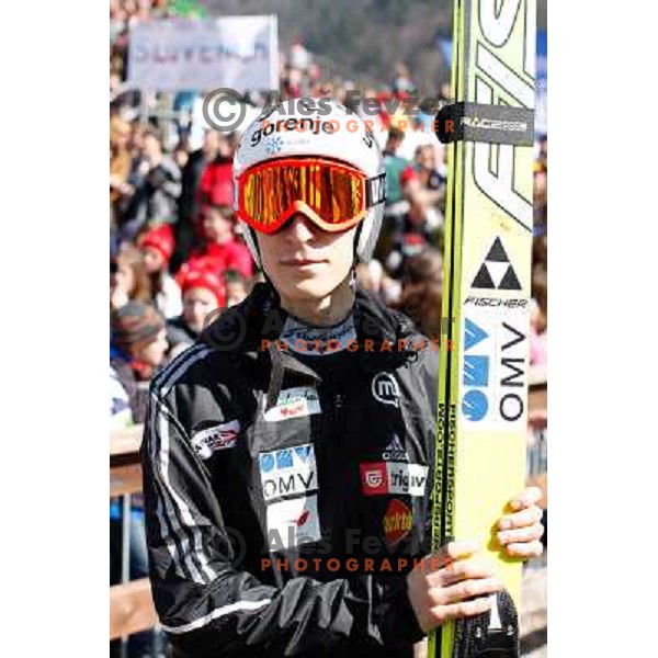 Jurij Tepes of Slovenia during qualifications at 1st day of FIS Ski Jumping World Cup Finals Planica, March 15, 2012 in Planica, Slovenia. 