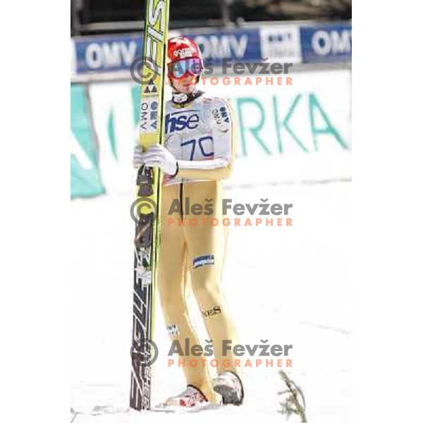 Robert Kranjec of Slovenia during qualifications at 1st day of FIS Ski Jumping World Cup Finals Planica, March 15, 2012 in Planica, Slovenia. 