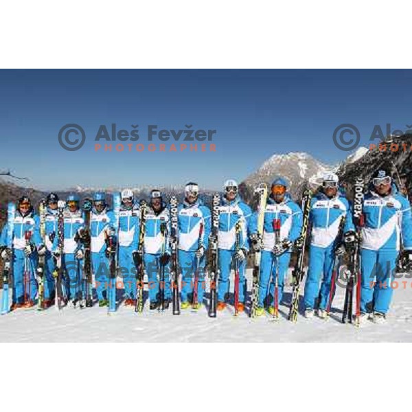 UPS team of Slovenia during seasonal photo-shooting at Krvavec ski resort, Cerklje on March 17,2012 