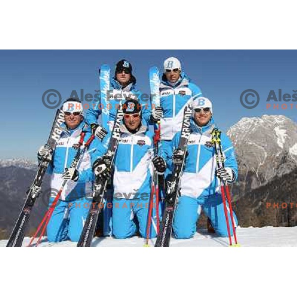 UPS team of Slovenia during seasonal photo-shooting at Krvavec ski resort, Cerklje on March 17,2012 