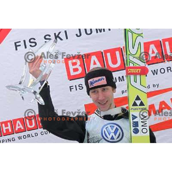 Martin Koch of Austria on first place during final competition of FIS World Cup Ski Jumping Planica in Planica, Slovenia on March 18, 2012 