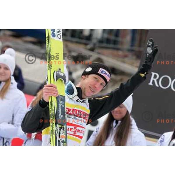 Martin Koch of Austria on third place during final competition of FIS World Cup Ski Jumping Planica in Planica, Slovenia on March 18, 2012 